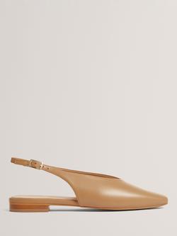 Ted Baker Arllie Leather Slingback Ballerina Pumps, Light Brown, Light Brown