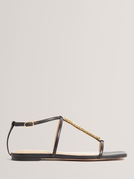 Ted Baker Laarisa Crystal T-Bar Sandals, Black, Black