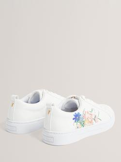 Ted Baker Kaila Floral Detail Lace Up Trainers, White - view 2, White
