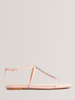 Ted Baker Laarisa Crystal T-Bar Sandals, Pink, Pink