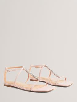 Ted Baker Laarisa Crystal T-Bar Sandals, Pink - view 2, Pink
