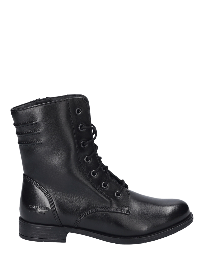 Product image 1 of 5, which shows Josef Seibel Simona 01 Leather Ankle Boots, Black, 3