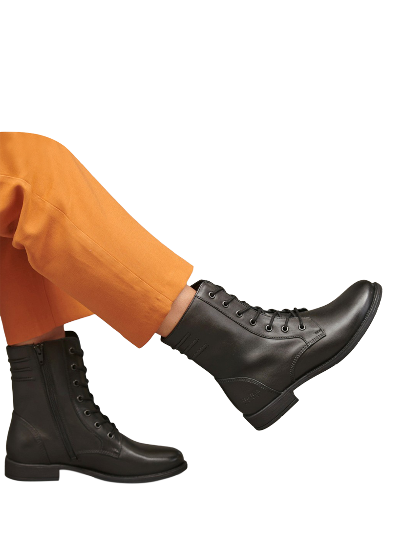 Product image 2 of 5, which shows Josef Seibel Simona 01 Leather Ankle Boots, Black, 3