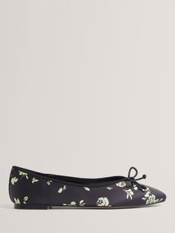 Ted Baker Daphnei Floral Ballerina Pumps, Black, Black