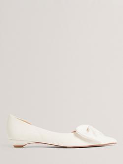 Ted Baker Soufiya Satin Bow Detail Kitten Heel Court Shoes, Ivory, Ivory