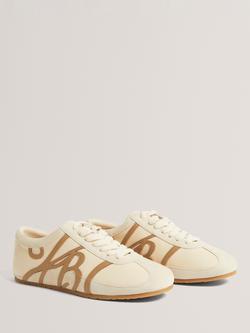 Ted Baker Tedison Leather & Suede Lace Up Trainers, Ivory - view 2, Ivory