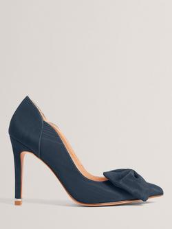 Ted Baker Laissy Bow Pointed Court Shoes, Navy, Navy