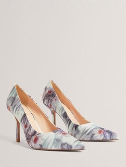 Ted Baker Liilia Floral Stiletto Heel Court Shoes, Pale Green/Multi - view 2, Pale Green/Multi