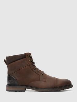 Rodd & Gunn Durham Leather Military Boots, Redwood, Redwood