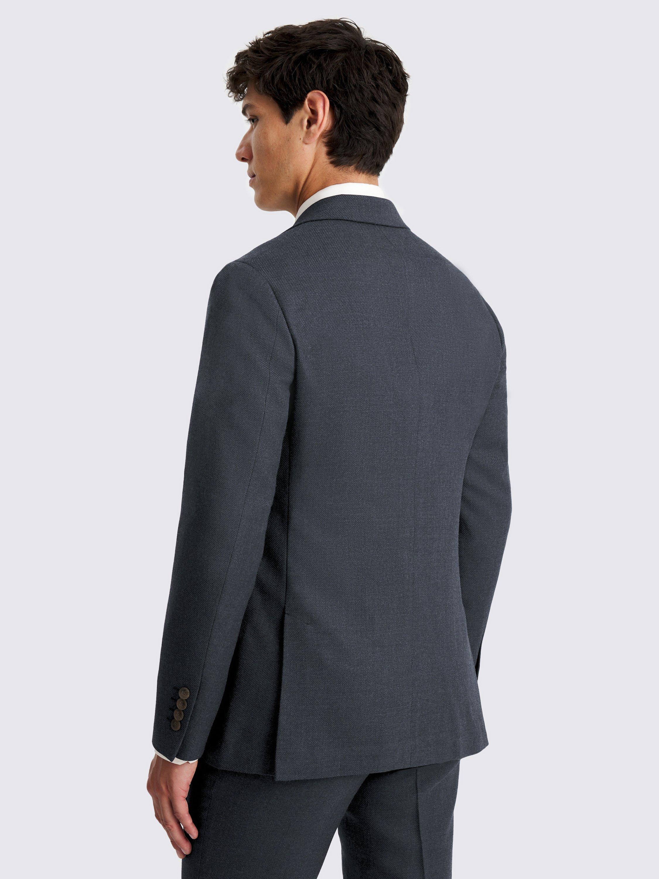 Product image 5 of 7, which shows Moss Tailored Fit Twill Wool Blend Suit Jacket, Blue, 36S