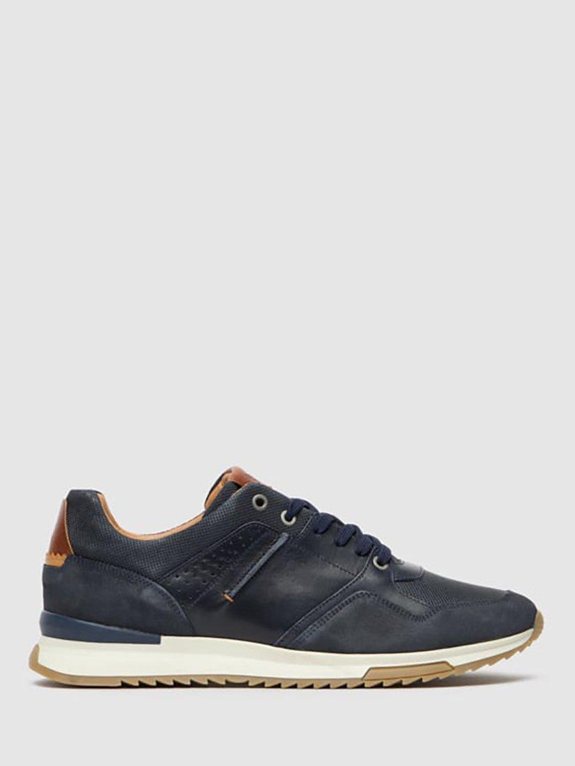 Product image 1 of 10, which shows Rodd & Gunn Albury Lace Up Leather Trainers, Navy, 7