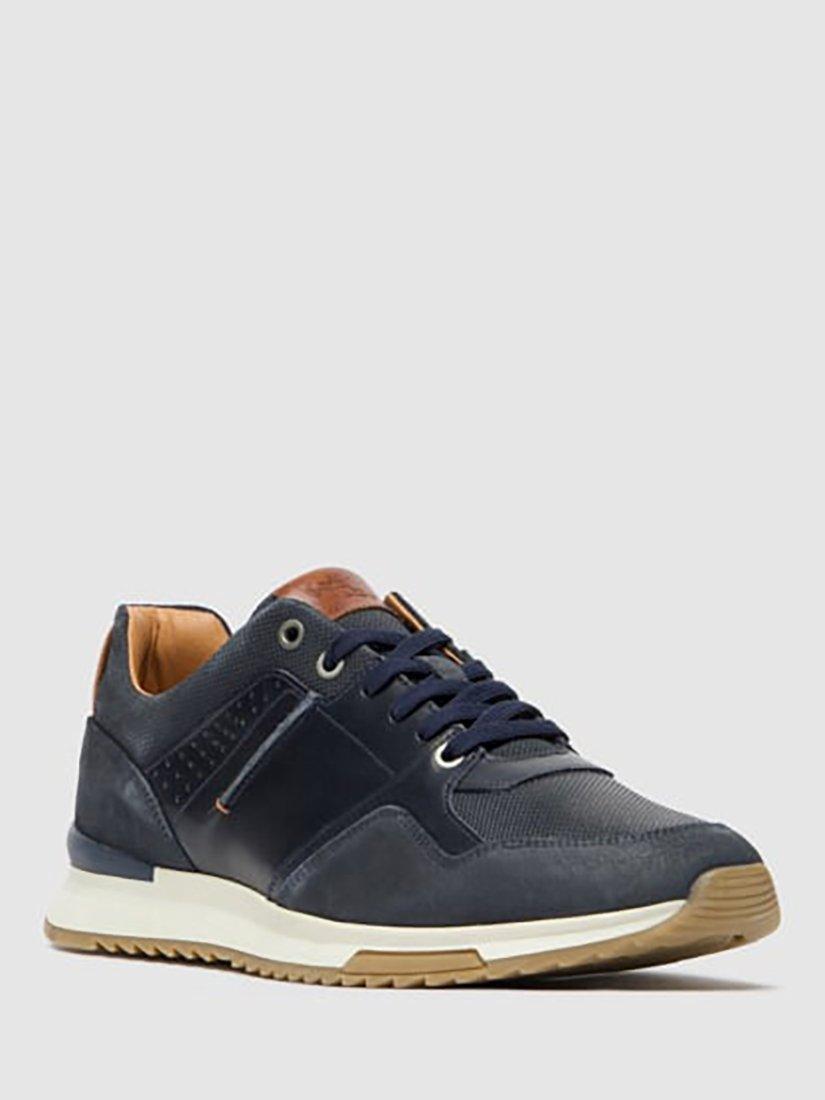 Product image 2 of 10, which shows Rodd & Gunn Albury Lace Up Leather Trainers, Navy, 7