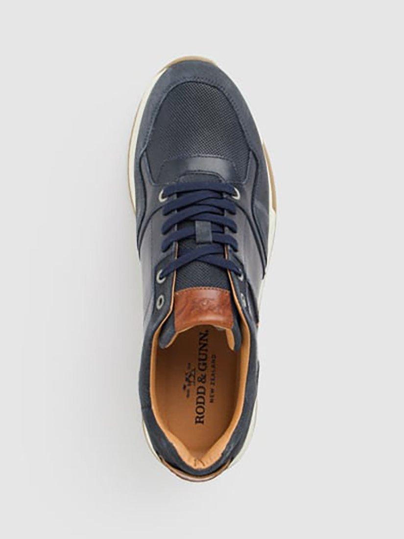 Product image 7 of 10, which shows Rodd & Gunn Albury Lace Up Leather Trainers, Navy, 7