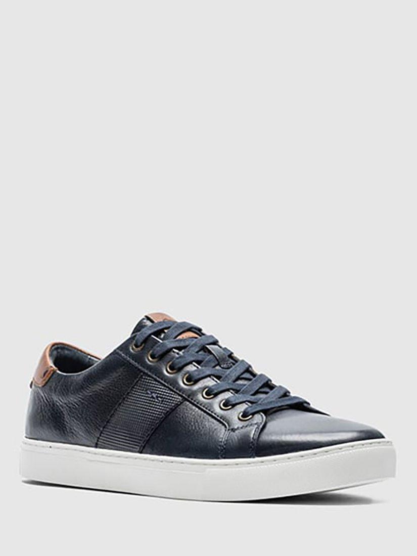 Product image 2 of 10, which shows Rodd & Gunn Endeavour Cruise Leather Trainers, Navy, 6