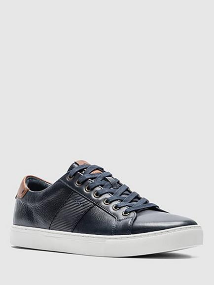 Rodd & Gunn Endeavour Cruise Leather Trainers - view 2, Navy