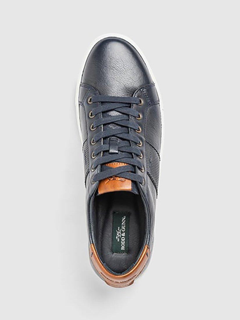 Product image 6 of 10, which shows Rodd & Gunn Endeavour Cruise Leather Trainers, Navy, 6