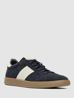 Rodd & Gunn Saxon Lace Up Suede Trainers - view 2, Navy/Stone