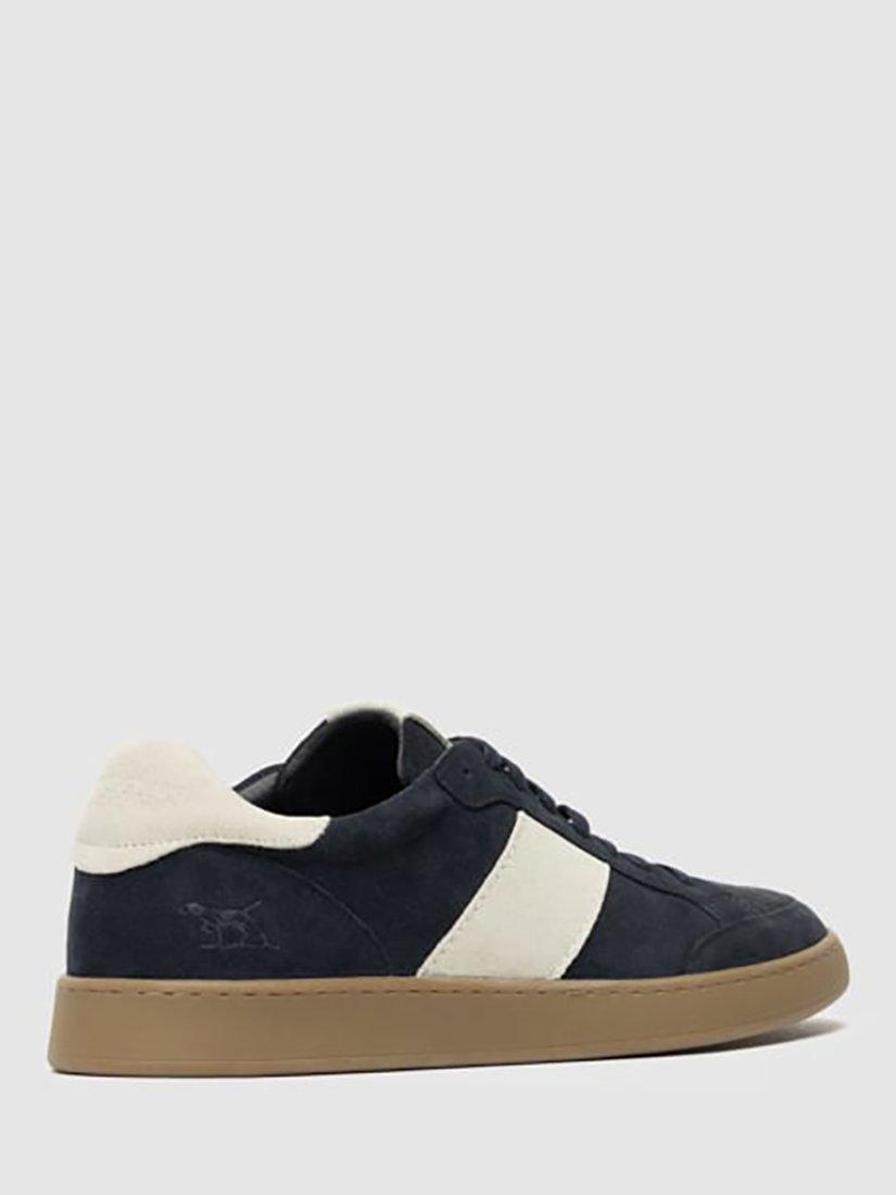 Product image 3 of 11, which shows Rodd & Gunn Saxon Lace Up Suede Trainers, Navy/Stone, 6
