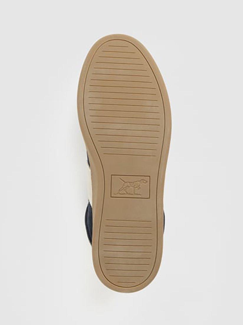 Product image 8 of 11, which shows Rodd & Gunn Saxon Lace Up Suede Trainers, Navy/Stone, 6