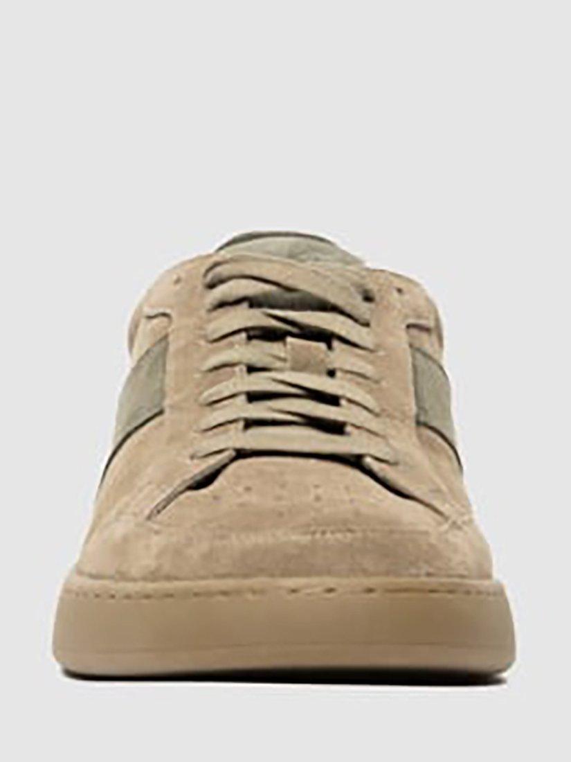 Product image 5 of 10, which shows Rodd & Gunn Saxon Lace Up Suede Trainers, Stone/Olive, 6