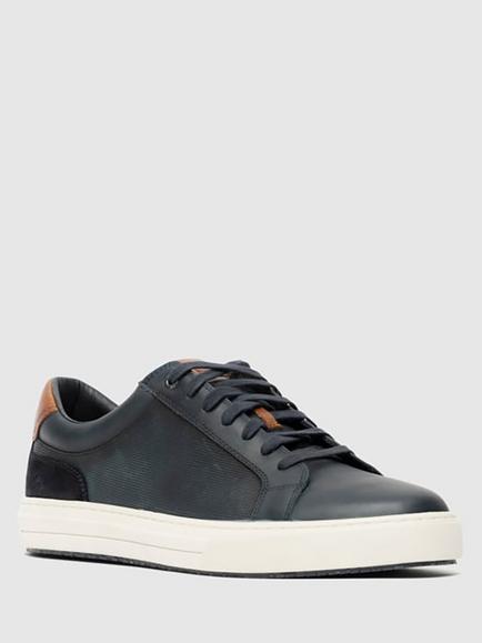 Rodd & Gunn Transit Leather Lace Up Trainers - view 2, Sea