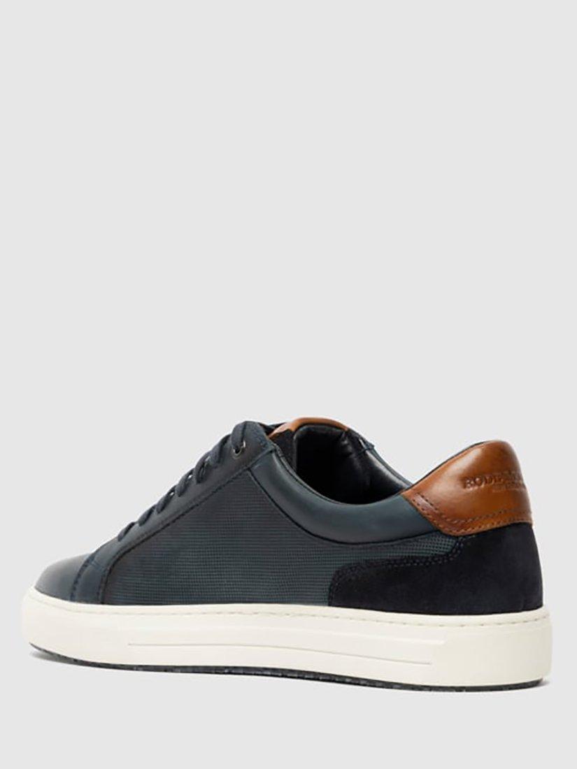 Product image 3 of 10, which shows Rodd & Gunn Transit Leather Lace Up Trainers, Sea, 6