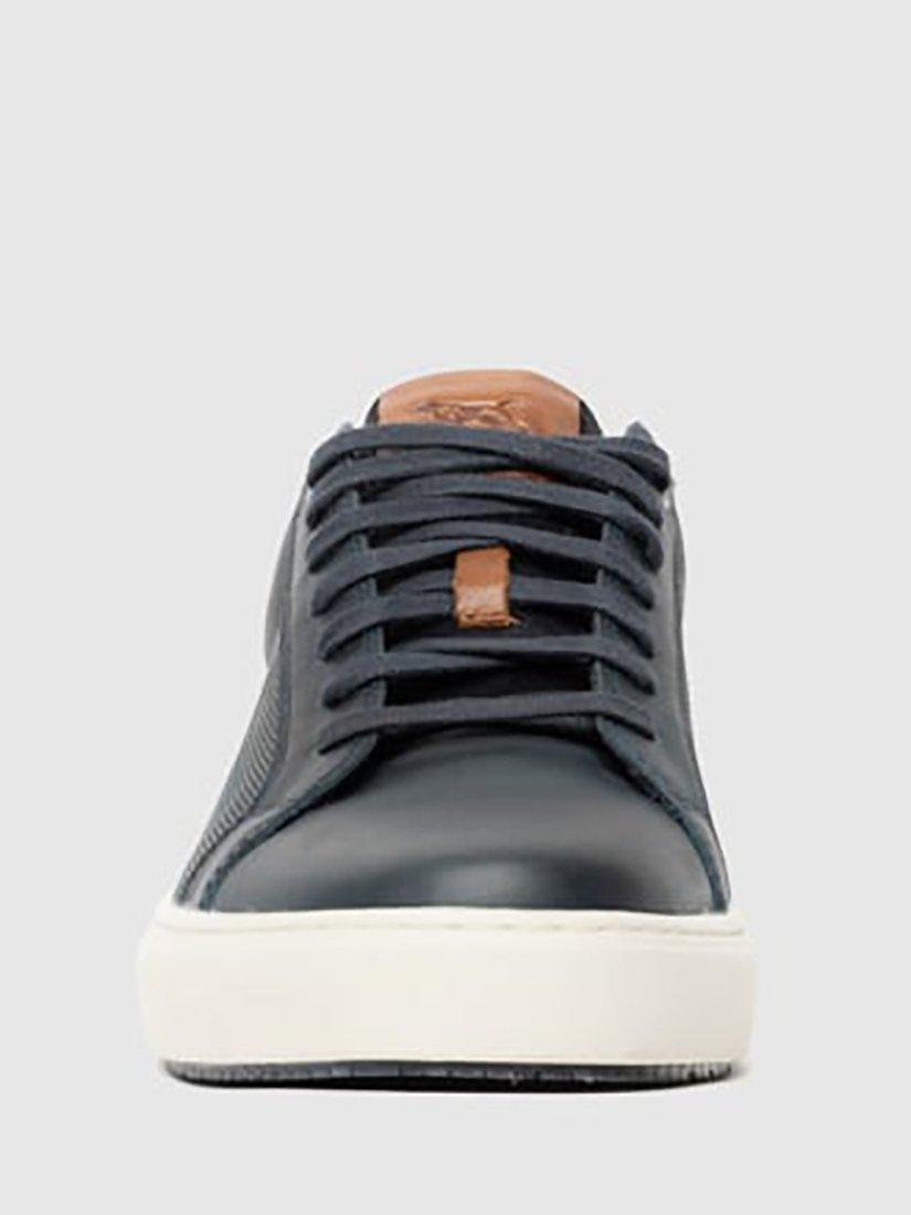 Product image 4 of 10, which shows Rodd & Gunn Transit Leather Lace Up Trainers, Sea, 6