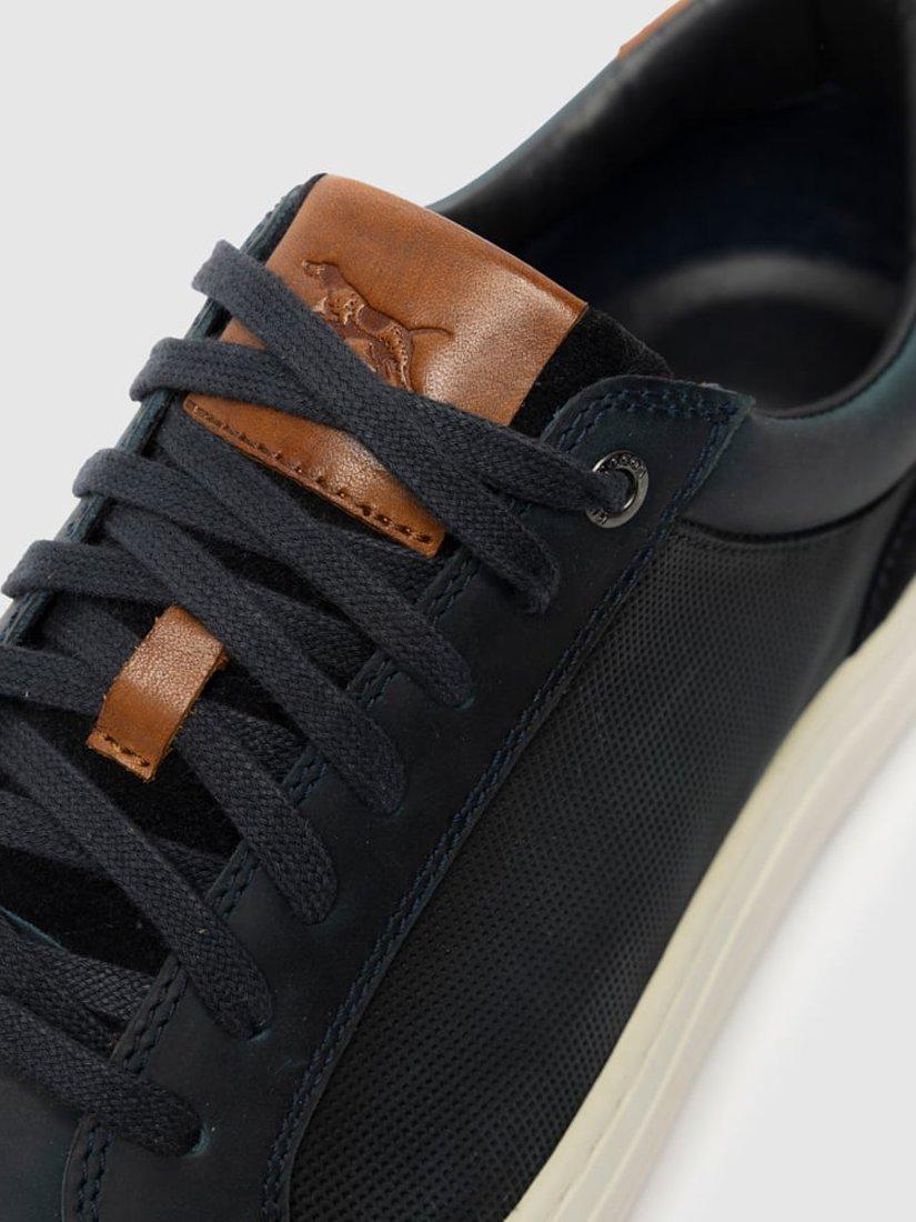 Product image 5 of 10, which shows Rodd & Gunn Transit Leather Lace Up Trainers, Sea, 6