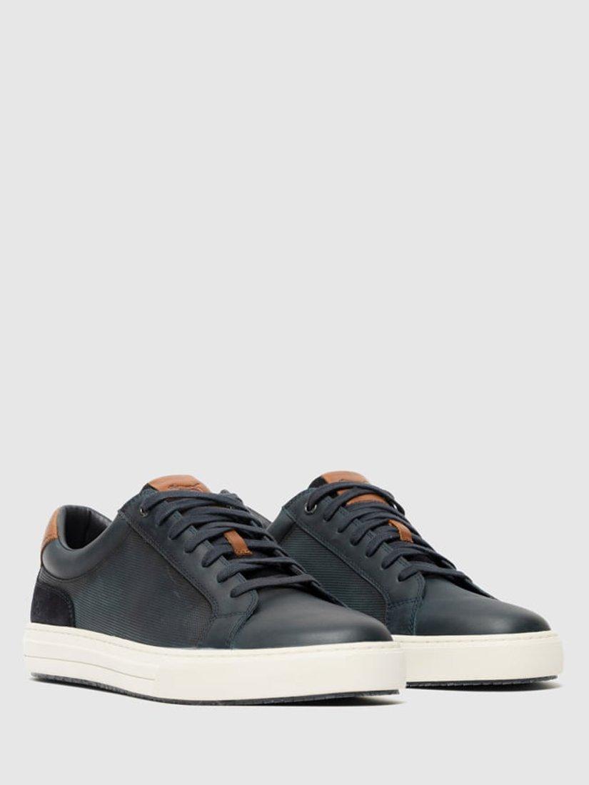 Product image 8 of 10, which shows Rodd & Gunn Transit Leather Lace Up Trainers, Sea, 6