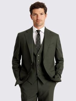Moss Moss x Barberis Wool Tailored Double Vented Blazer, Dark Green