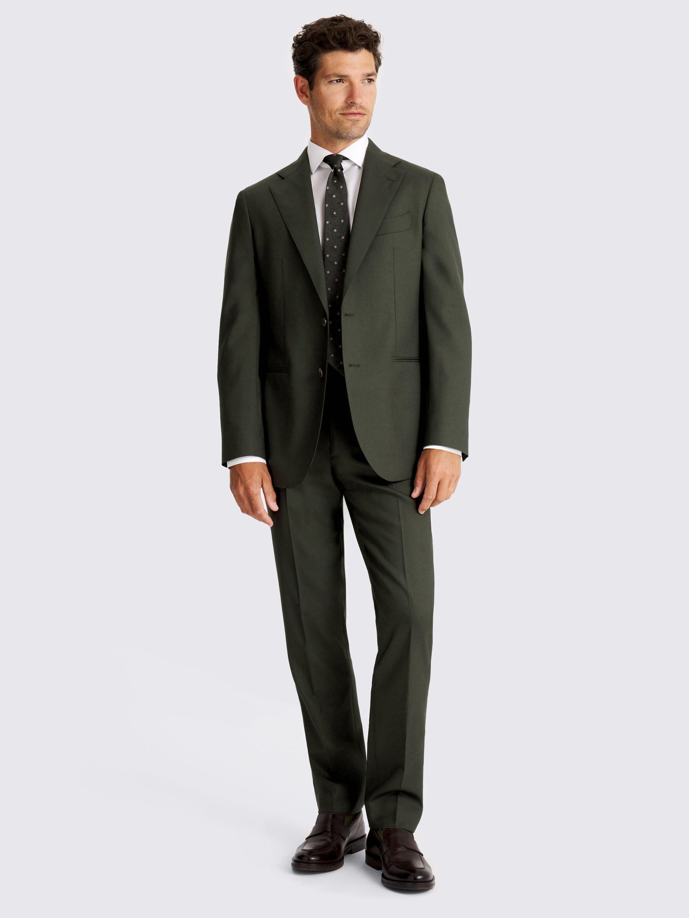 Product image 4 of 7, which shows Moss Moss x Barberis Wool Tailored Double Vented Blazer, Dark Green, 36S