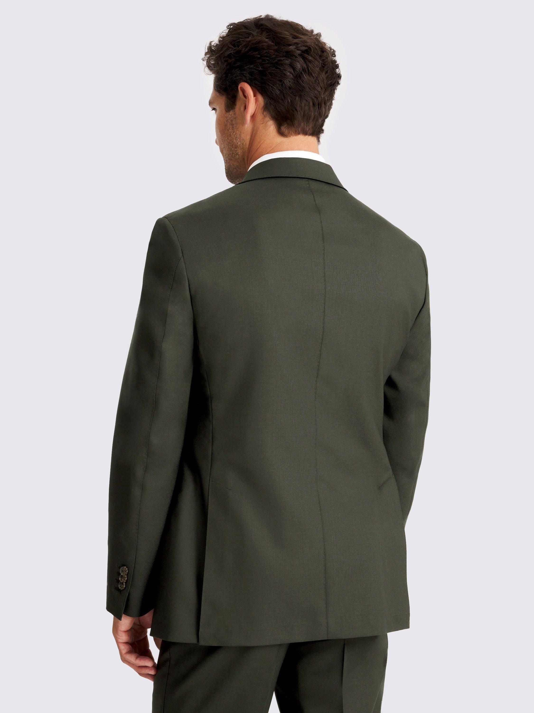 Product image 5 of 7, which shows Moss Moss x Barberis Wool Tailored Double Vented Blazer, Dark Green, 36S