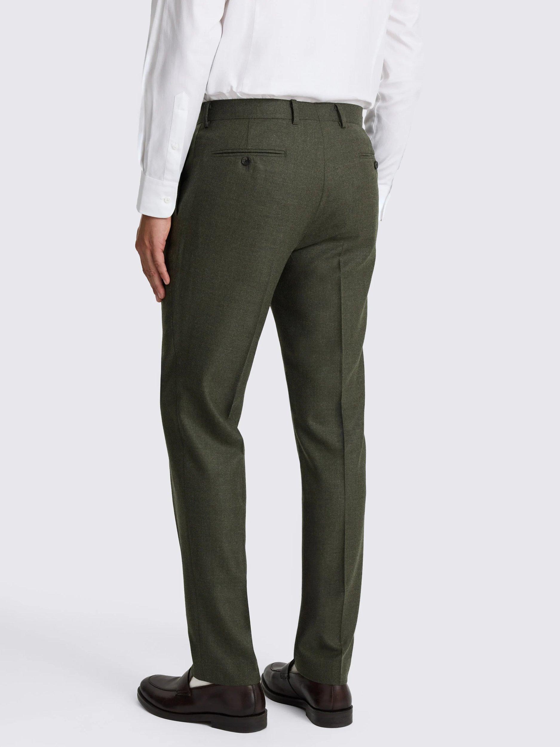 Product image 2 of 3, which shows Moss Tailored Fit Performance Trousers, Army Green, 30S