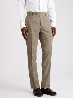 Moss Slim Fit Tweed Trousers, Brown, Brown