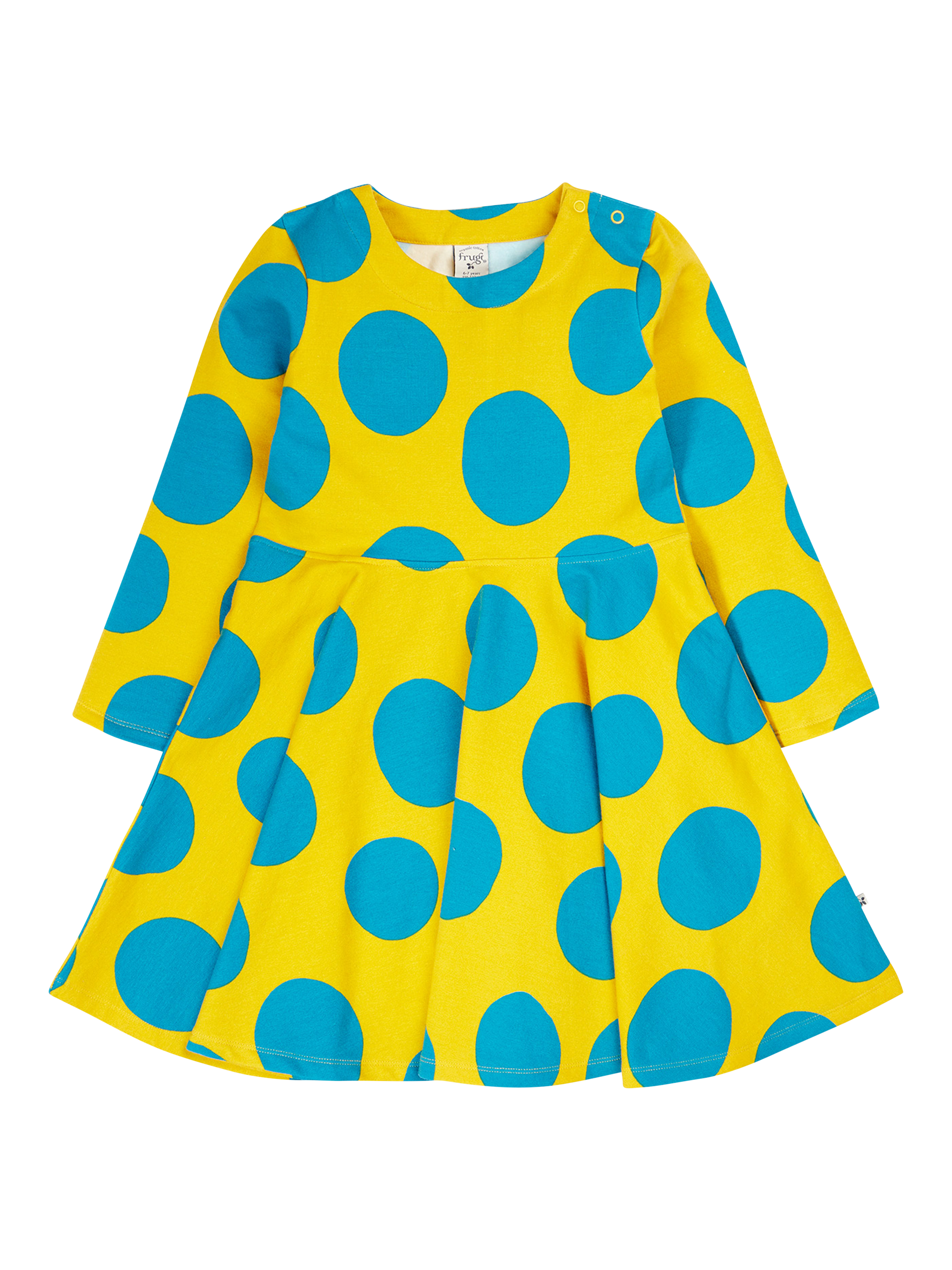 Frugi Kids' Cosy Cotton Long Sleeved Skater Dress