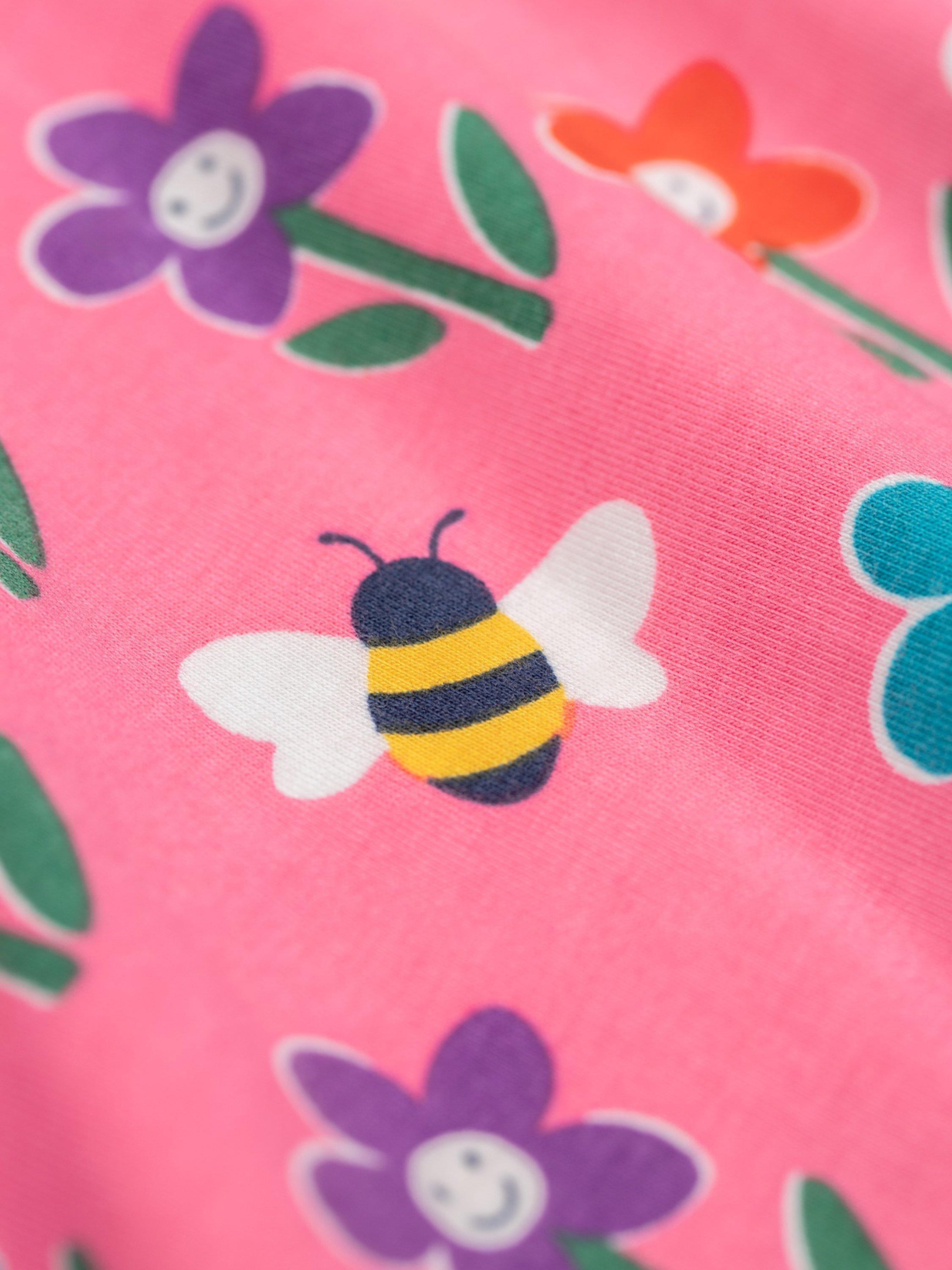 Product image 4 of 4, which shows Frugi Kids' Sofia Skater Cotton Blend Dress, Tulip Fun Flowers, 2-3 yrs