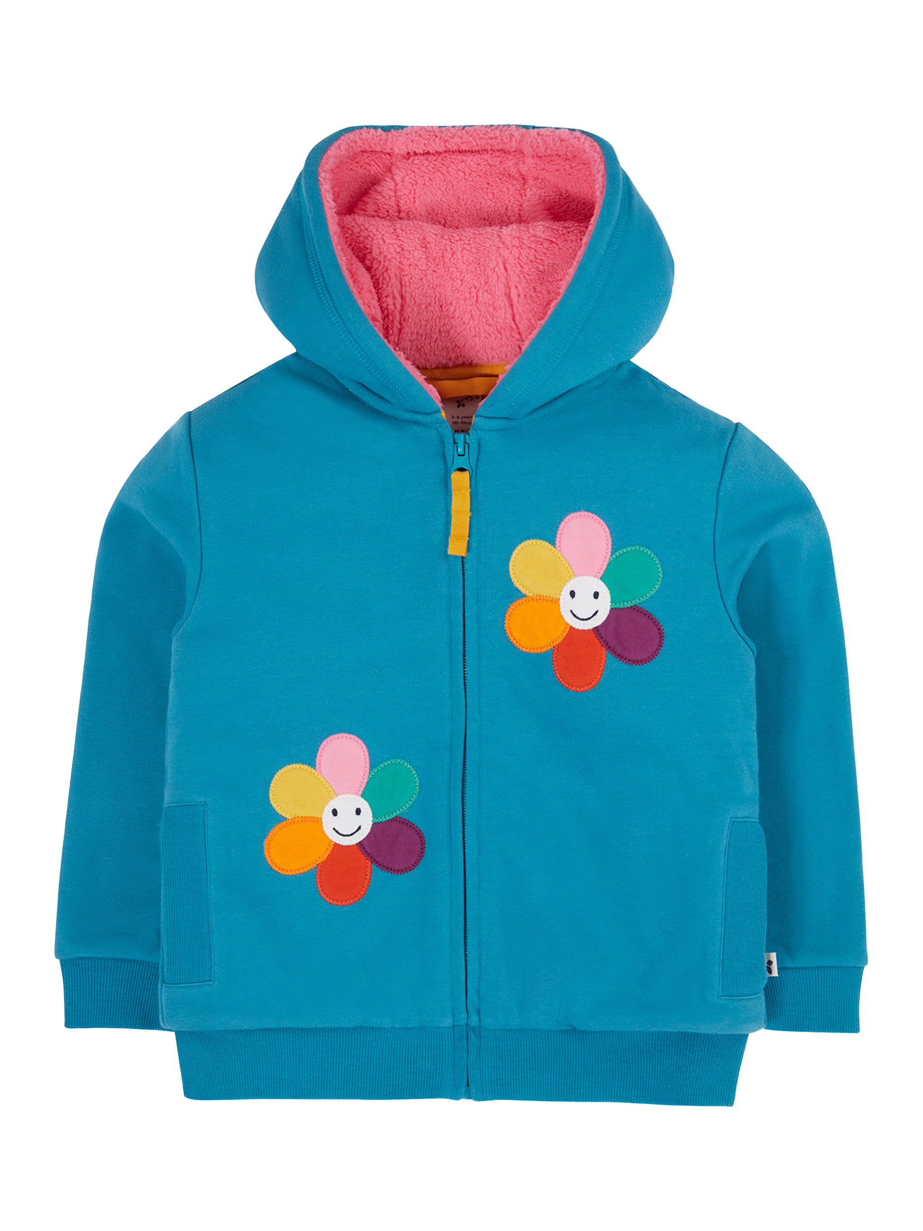Frugi Kids' Ted Fleece Lined Cotton Blend Hoodie