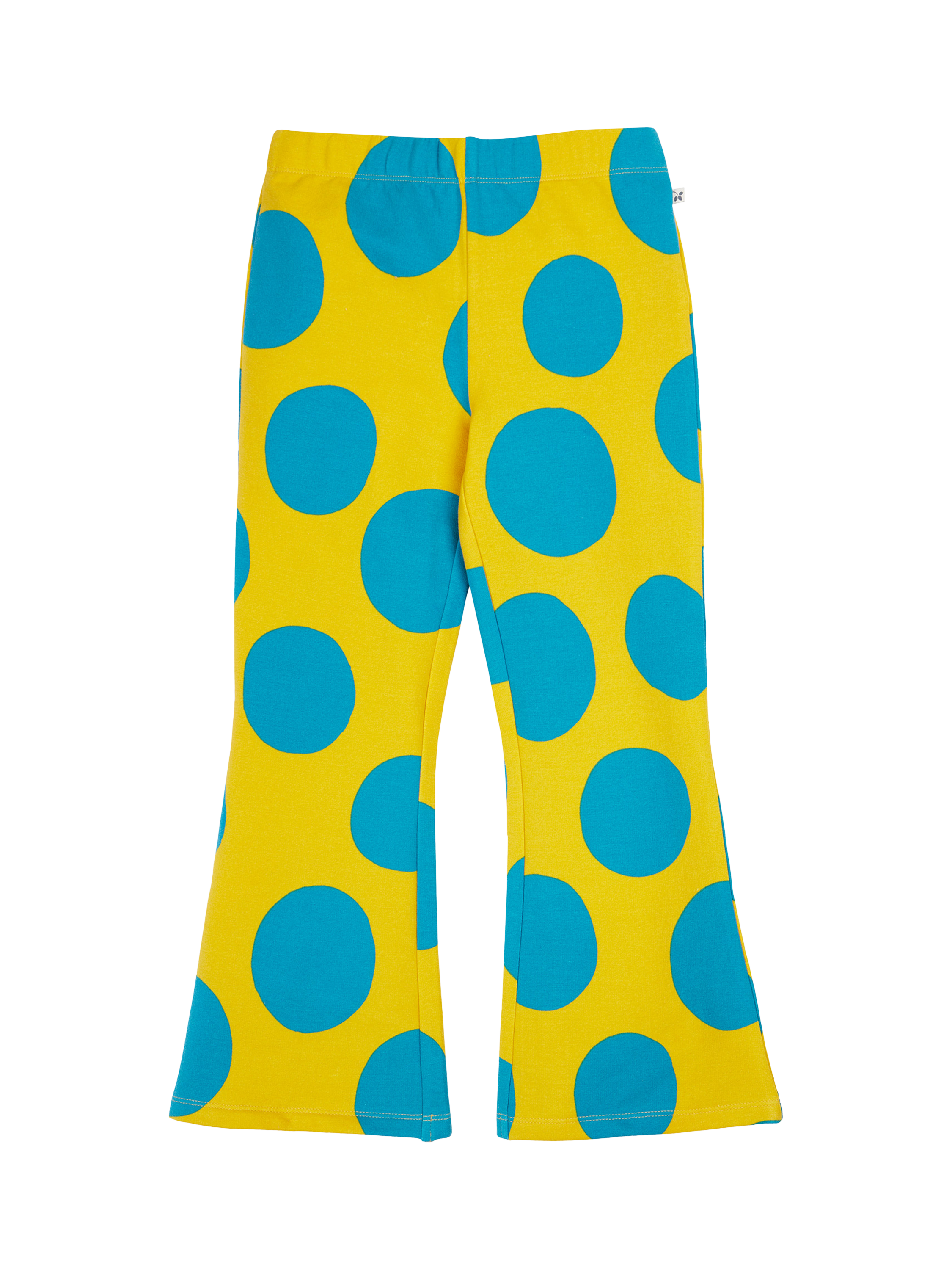 Product image 1 of 5, which shows Frugi Kids' Cosy Flared Leggings, Super Spot, 2-3 years