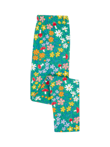 Frugi Kids' Libby Leaves Print Cotton Leggings, Wild Woods