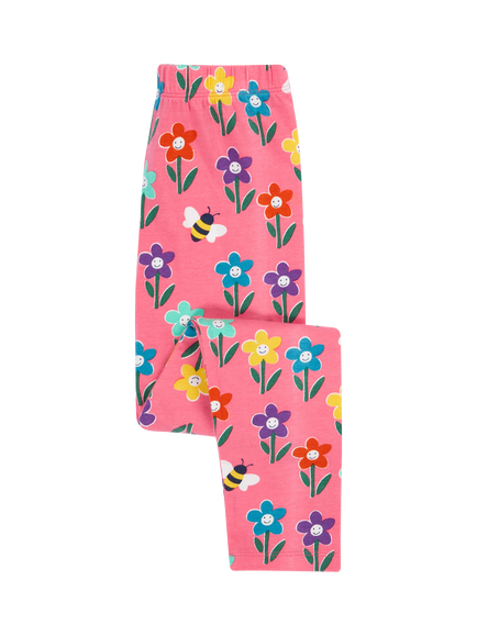Frugi Kids' Libby Cotton Printed Leggings, Tulip Fun Flowers