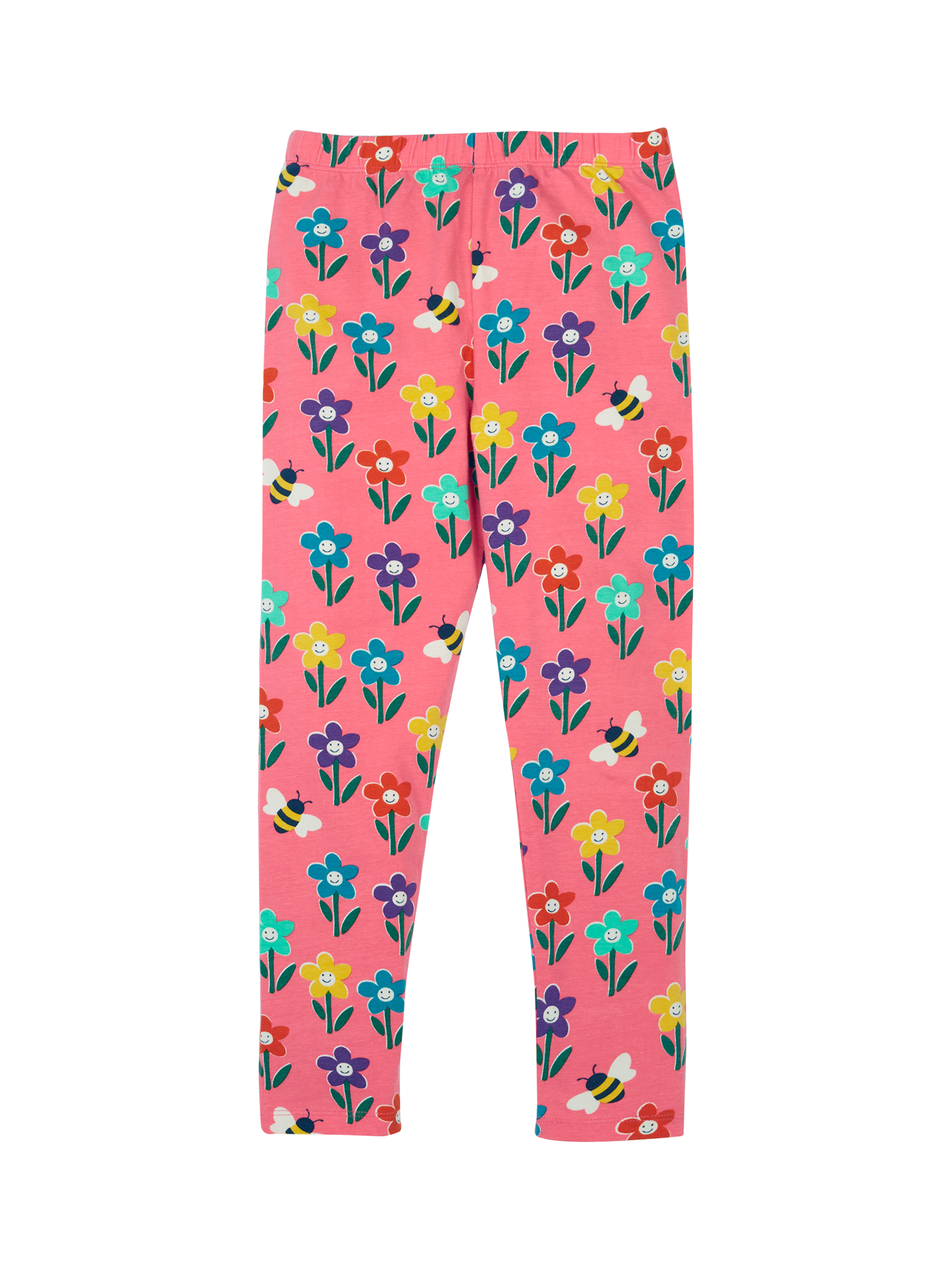 Product image 2 of 11, which shows Frugi Kids' Libby Cotton Printed Leggings, Tulip Fun Flowers, 2-3 yrs