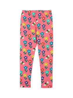 Frugi Kids' Libby Cotton Printed Leggings - view 2, Tulip Fun Flowers