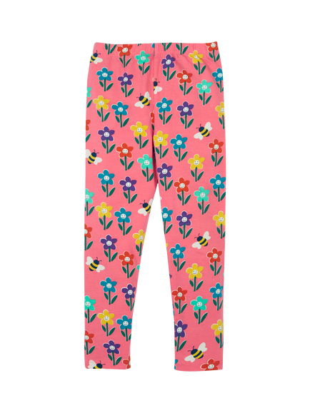 Frugi Kids' Libby Cotton Printed Leggings - view 2, Tulip Fun Flowers