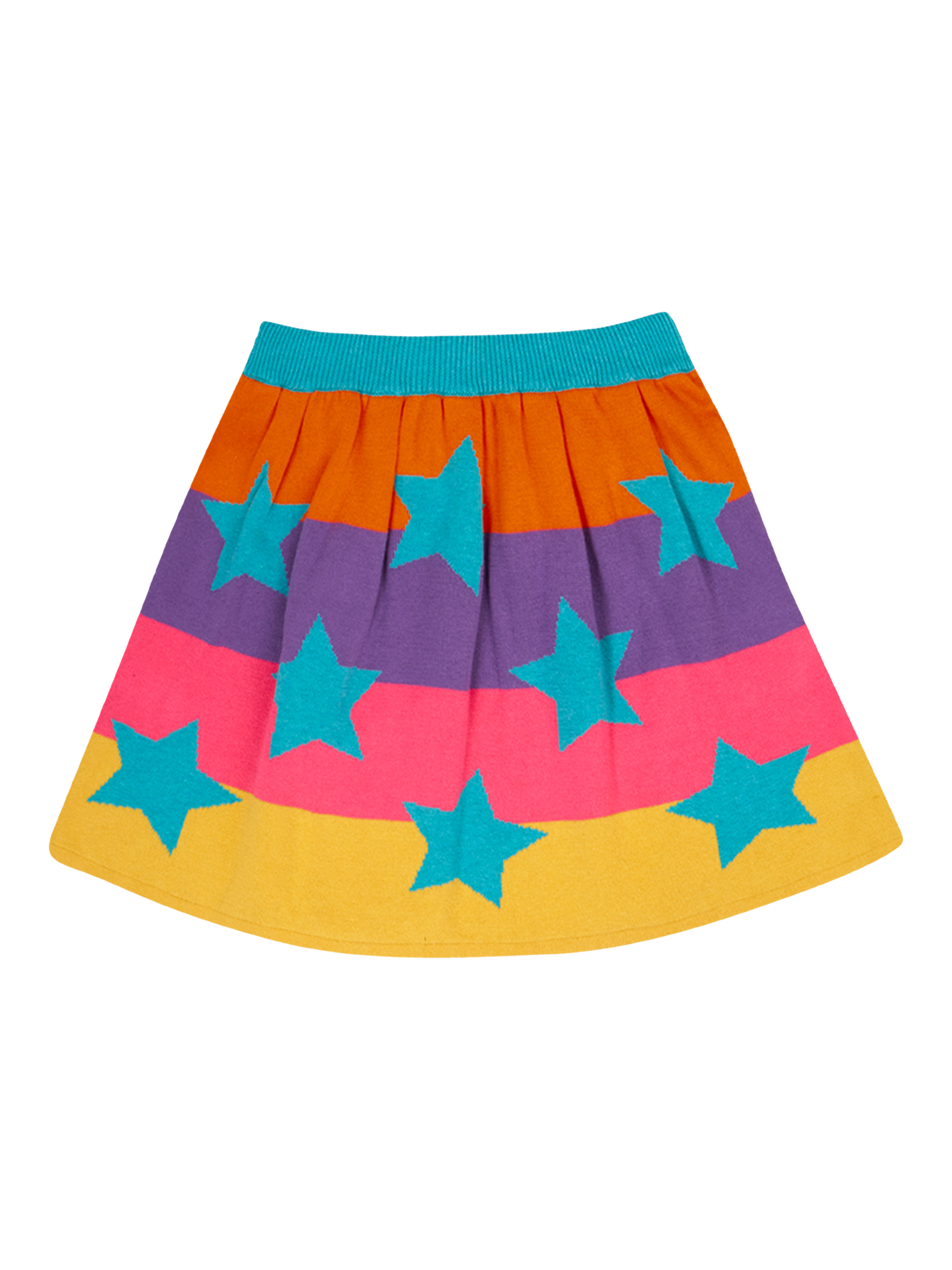 Product image 3 of 11, which shows Frugi Kids' Rory Reversible Skirt, Rainbow Stars, 2-3 yrs
