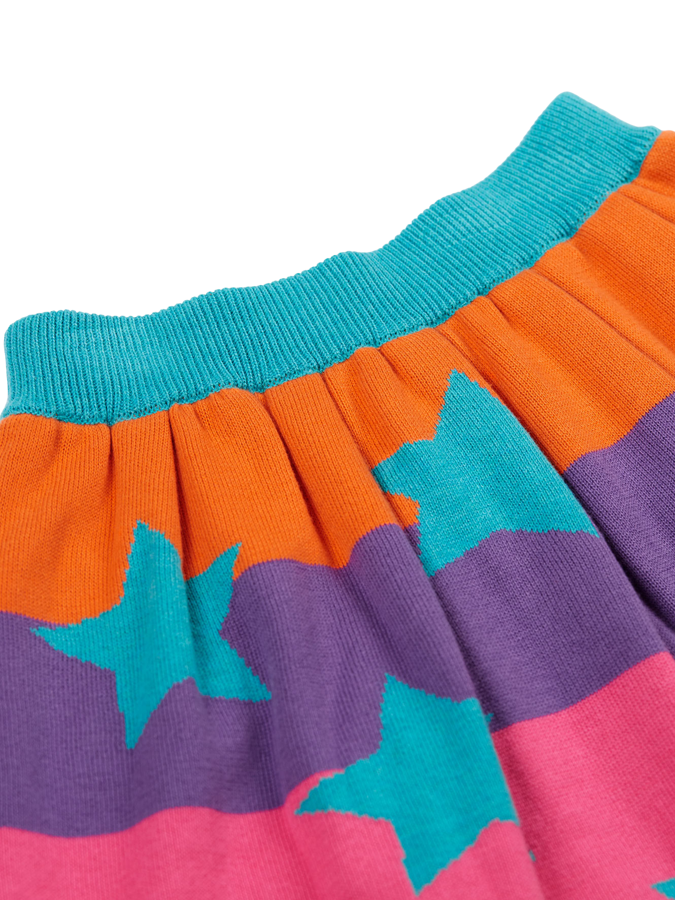 Product image 4 of 11, which shows Frugi Kids' Rory Reversible Skirt, Rainbow Stars, 2-3 yrs