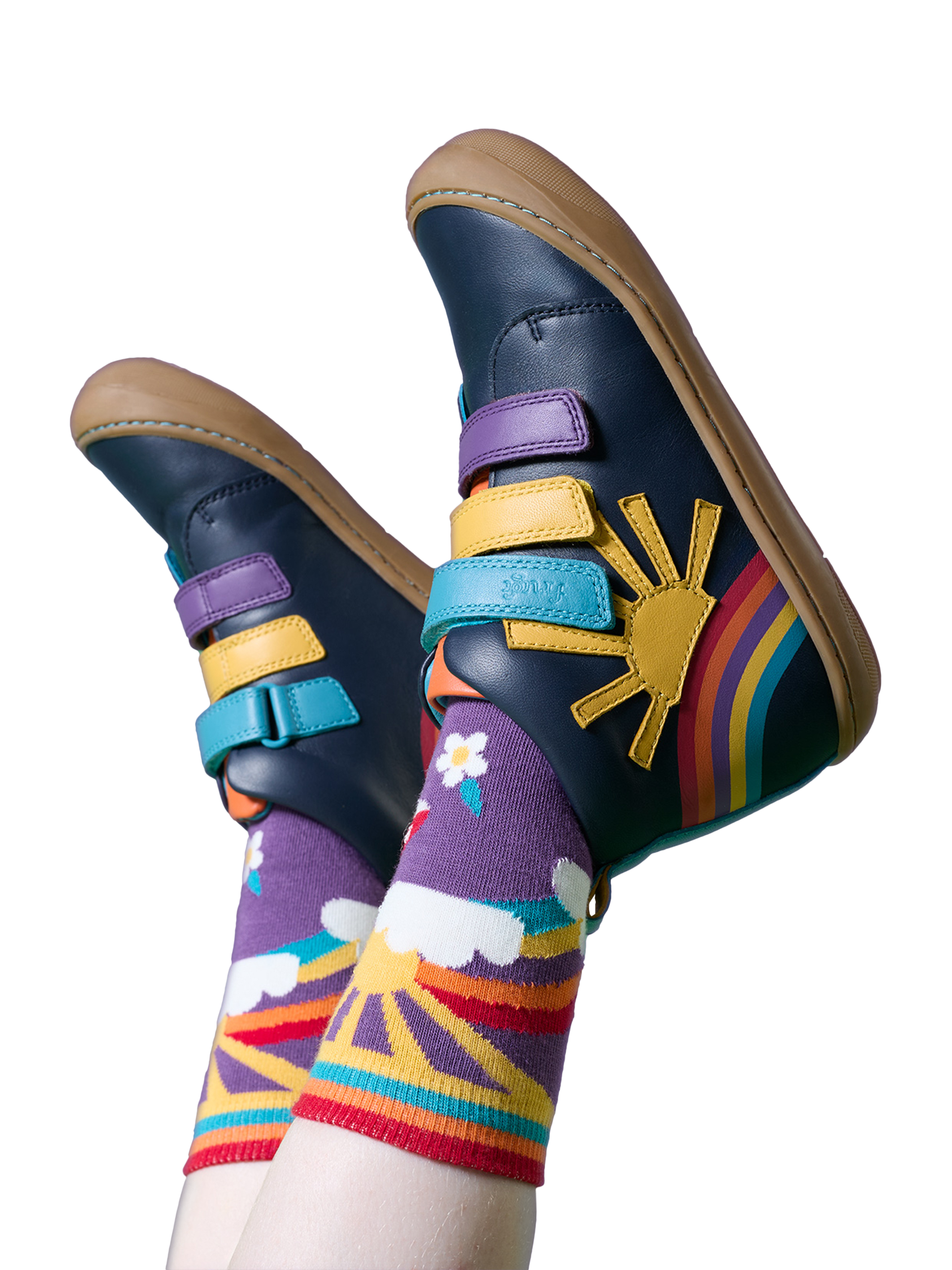 Product image 4 of 7, which shows Frugi Kids' Bright Rock My Socks, Flower Multipack, 13-2