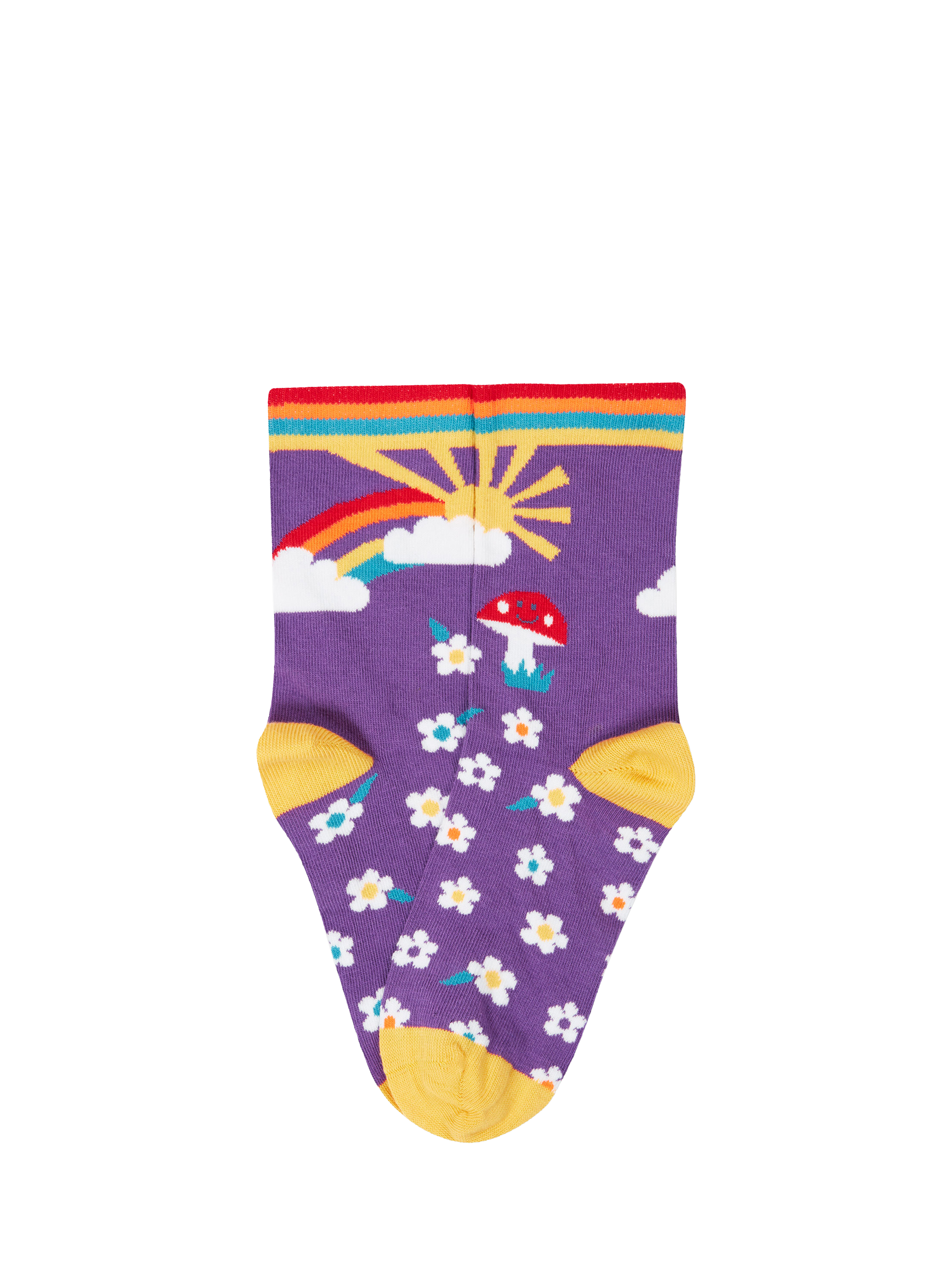 Product image 6 of 7, which shows Frugi Kids' Bright Rock My Socks, Flower Multipack, 13-2