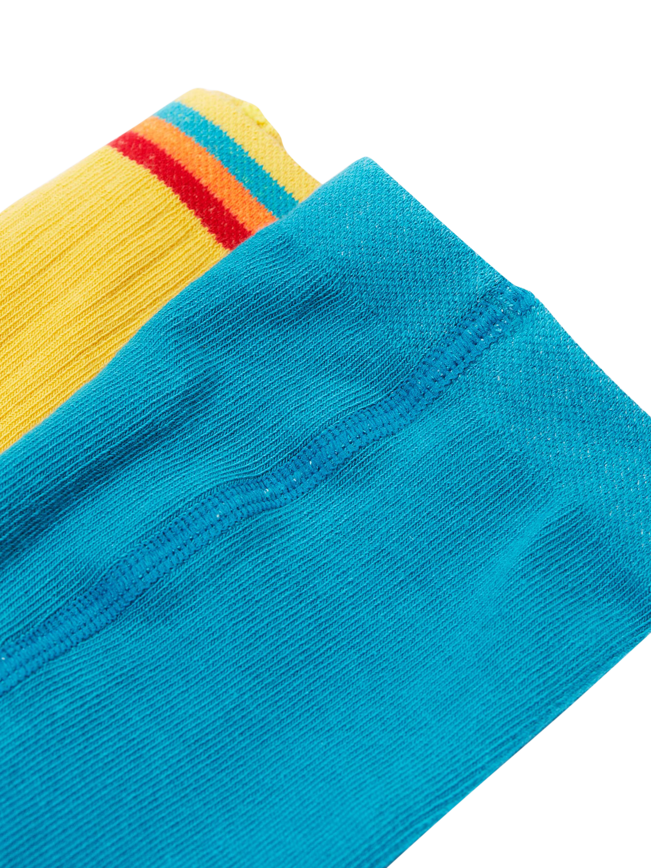 Product image 5 of 5, which shows Frugi Kids' Norah Flexible Tights, Mushroom/Bumblebee, 2-4 yrs