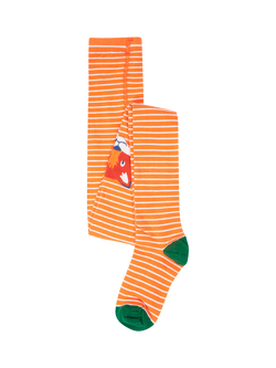 Frugi Kids' Norah Tights, Stripe Fox, Salamnder Stripe/Fox