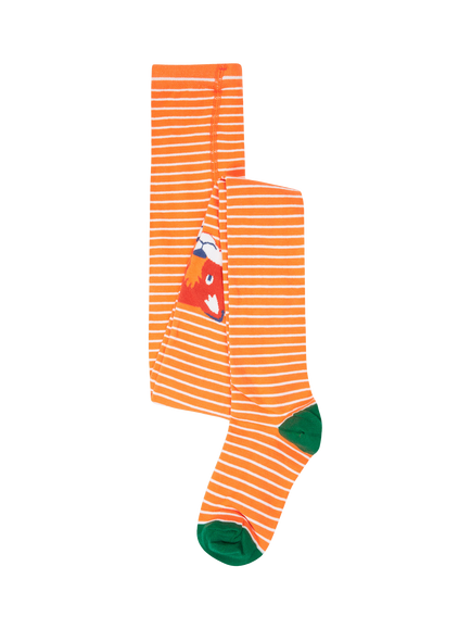 Frugi Kids' Norah Tights, Stripe Fox, Salamnder Stripe/Fox